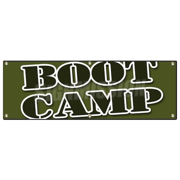 BOOT CAMP BANNER SIGN fitness run trainer weights gym sports extreme